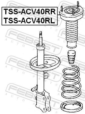 FEBEST Опора Стойки Амортизатора TSS-ACV40RL - ForteMarket FEBEST Опора Стойки Амортизатора TSS-ACV40RL купить,0
