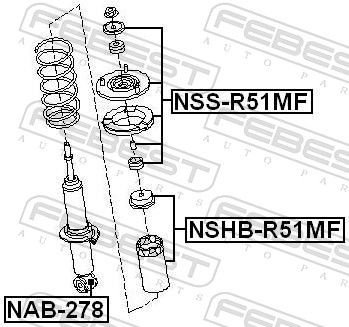 FEBEST опора амортизатора NSSR51MF купить,NaN