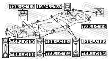 FEBEST опора рамы TSB-LC102