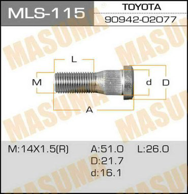 MASUMA шпилька колесная MLS-115