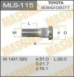 MASUMA шпилька колесная MLS-115