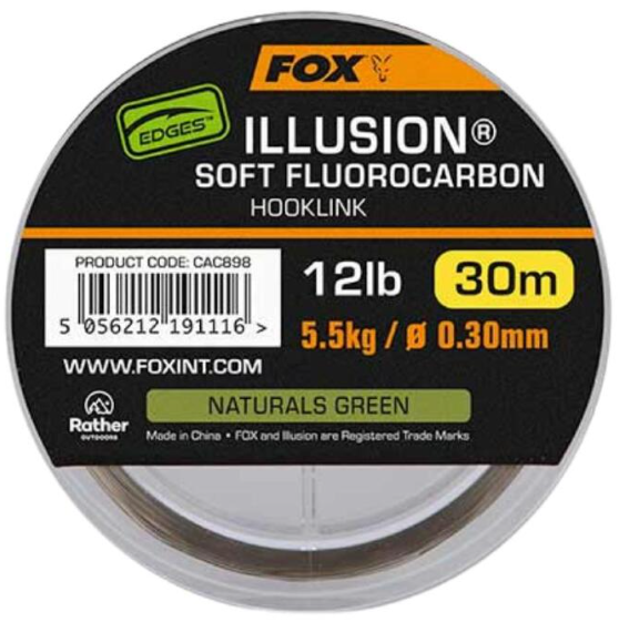 Рыболовная леска FOX Edges Illusion Soft Hooklink CAC898 0.30 мм зеленая купить,NaN