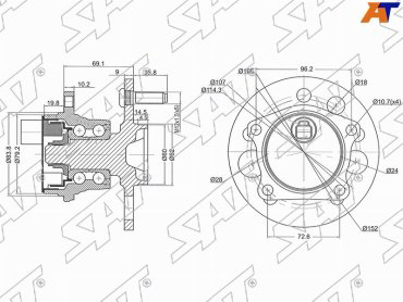 SAT подшипник ступицы ST4245044010 купить,NaN