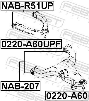 FEBEST Подвеска, Рычаг Независимой Подвески Колеса NAB207 купить,NaN