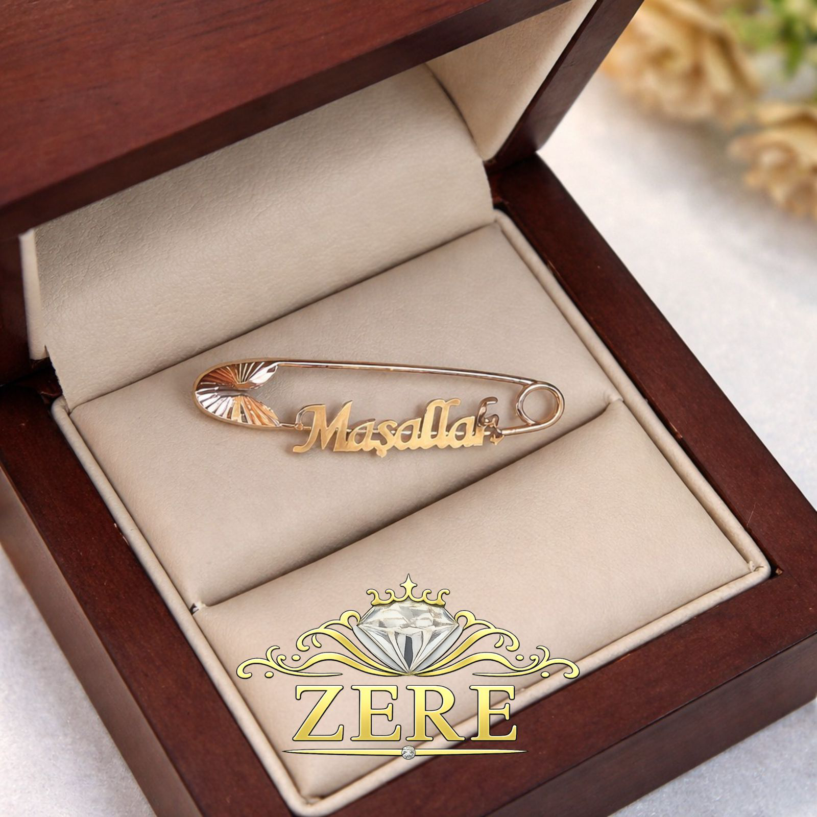 Булавка детская Zere Mashallah ZR050346 золото 0.5гр