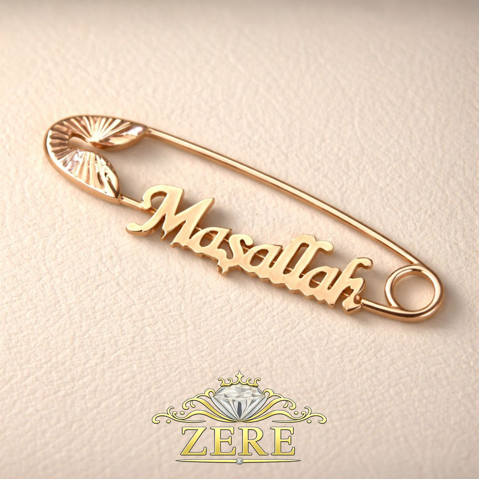 Булавка детская Zere Mashallah ZR050346 золото 0.5гр