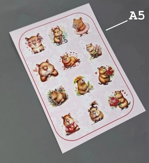 Стикерпак Box.kz Капибара А5 розовый