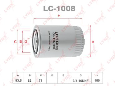 LYNXauto масляный фильтр LC-1008 купить,3385