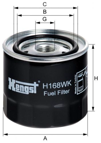 HENGST топливный фильтр H168WK купить,NaN