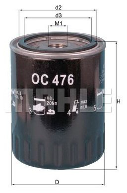 MAHLE масляный фильтр OC 476 купить,NaN