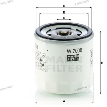 MANN FILTER Фильтр Масляный Двигателя W7008 купить,NaN