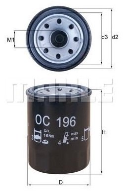 MAHLE масляный фильтр OC196 - ForteMarket MAHLE масляный фильтр OC196 купить,NaN