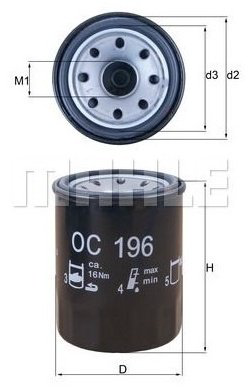 MAHLE масляный фильтр OC196 - ForteMarket MAHLE масляный фильтр OC196 купить,NaN