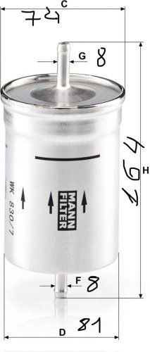 MANN-FILTER топливный фильтр WK830/7 - ForteMarket MANN-FILTER топливный фильтр WK830/7 купить,7370