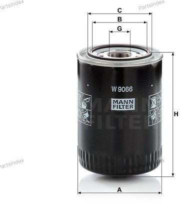 MANN FILTER Фильтр Масляный Двигателя W9066 купить,NaN