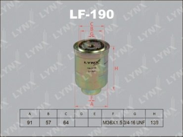 LYNXauto топливный фильтр LF-190