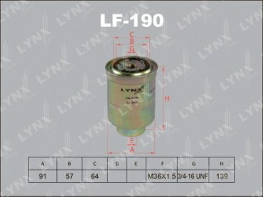 LYNXauto топливный фильтр LF-190