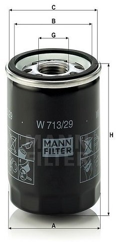 MANN-FILTER масляный фильтр W713/29