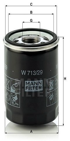 MANN-FILTER масляный фильтр W713/29