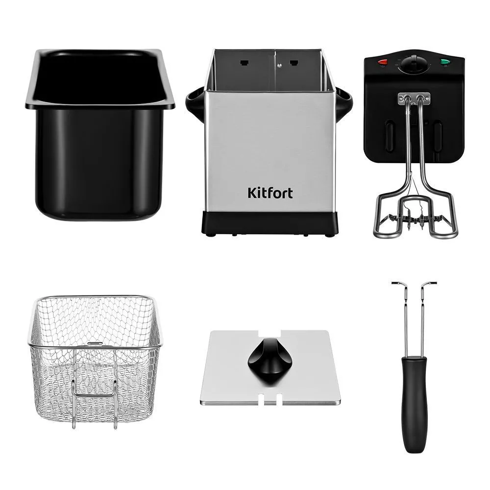 Фритюрница Kitfort КТ-4051 серебристая купить,0