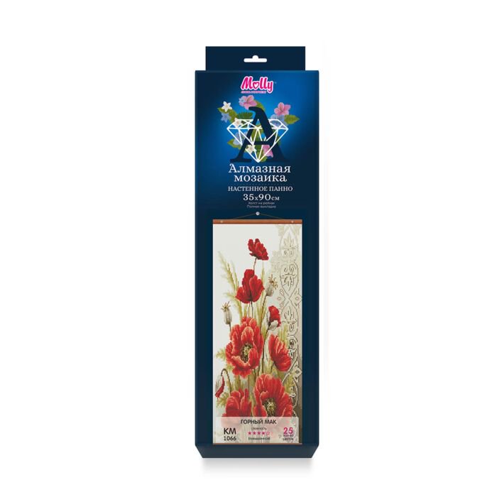 Алмазная мозаика Molly Горный мак 35х90 25 цветов купить,NaN