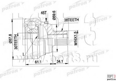 PATRON шрус наружный PCV1140 купить,NaN
