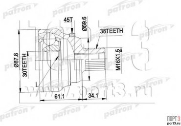 PATRON шрус наружный PCV1140 купить,NaN