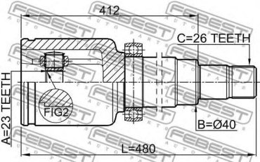 FEBEST шрус 2111-CB320ATRH купить,NaN
