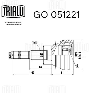 TRIALLI шрус наружный GO051221