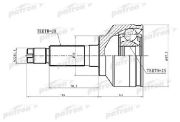 PATRON шрус наружный PCV1654 купить,NaN