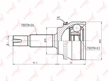 LYNXauto шрус наружный CO-7562A купить,NaN