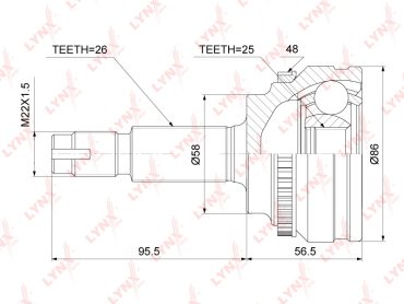 LYNXauto шрус CO-7520A купить,NaN