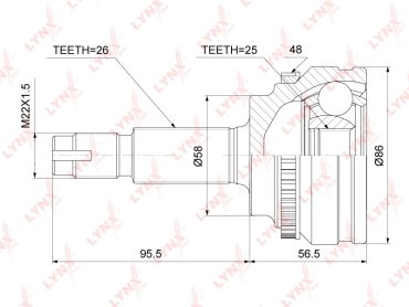LYNXauto шрус CO-7520A купить,NaN