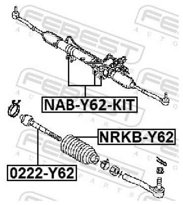 FEBEST рулевая тяга 0222-Y62 купить,NaN