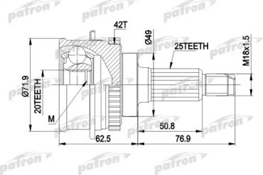 PATRON шрус PCV3538 купить,NaN