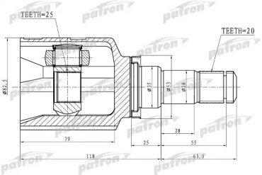 PATRON шрус PCV1763 купить,NaN