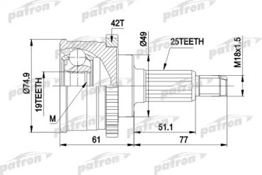 PATRON шрус PCV3741 купить,NaN