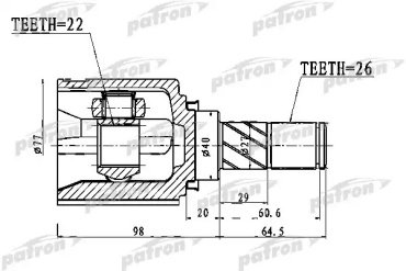 PATRON шрус PCV1028 купить,NaN