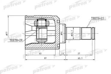 PATRON шрус внутренний PCV1392 купить,NaN