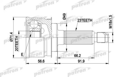 PATRON шрус наружный PCV1361 купить,NaN