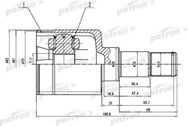 PATRON шрус внутренний PCV1493 купить,NaN