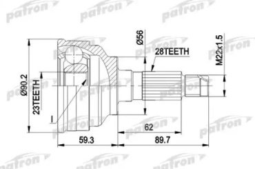 PATRON шрус наружный PCV1268
