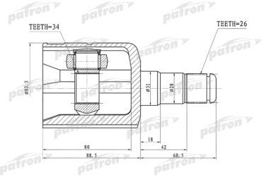 PATRON шрус PCV1305 купить,NaN