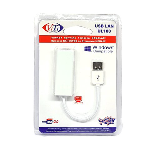 Переходник USB LAN ViTi UL100 белый 