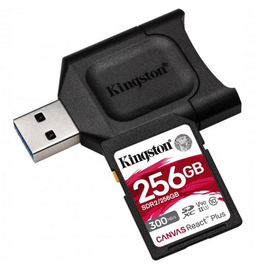Карта памяти Kingston Canvas React Plus UHS-II SDR2/256Gb + USB Adapter