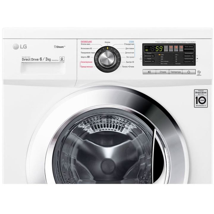 Стиральная машина LG F1296CDS3 белая купить,NaN