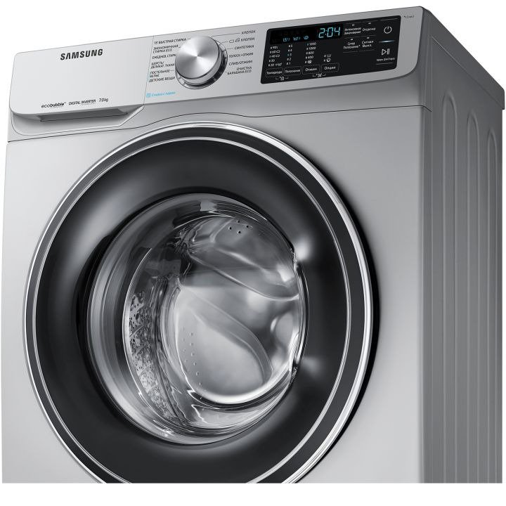 Стиральная машина Samsung WW80R42LXESDLD серебристая купить,NaN