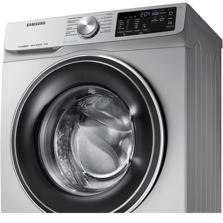 Стиральная машина Samsung WW80R42LXESDLD серебристая купить,NaN