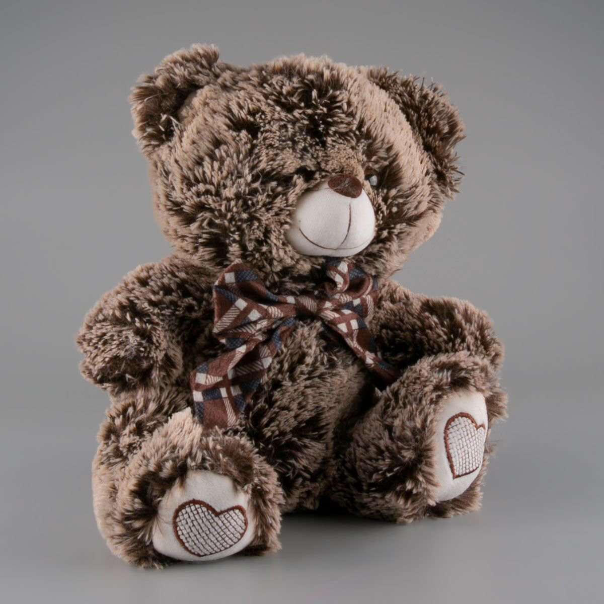 Мягкая игрушка Bulu-Xiong Plush Медвежонок с бантом  темно-коричневый 30см купить,NaN