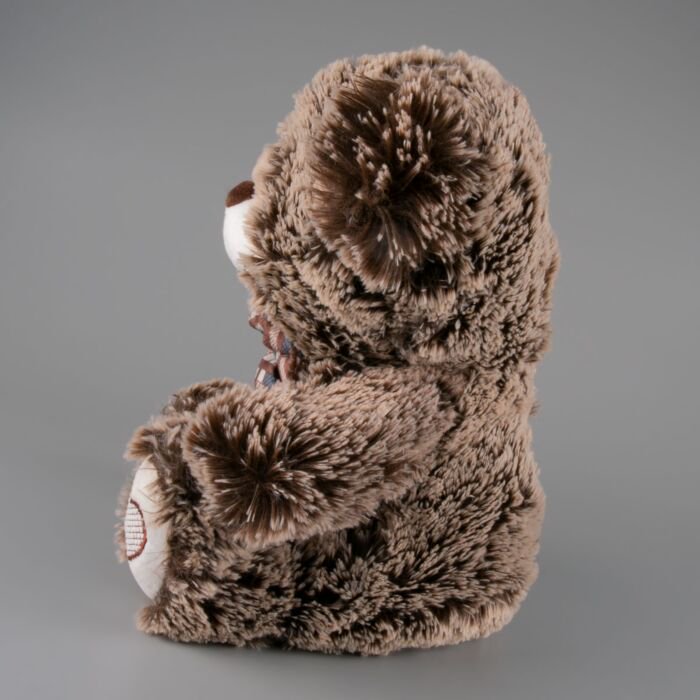Мягкая игрушка Bulu-Xiong Plush Медвежонок с бантом  темно-коричневый 30см купить,NaN